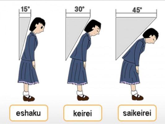 Kiểu cúi chào ở nữ giới.