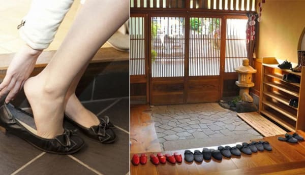 Dù là trong sinh hoạt thường ngày, người Nhật luôn có những văn hoá độc đáo. Trên hình là văn hóa cởi giày